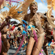 Celebrants participate in the annual West Indian Day Parade on September 5, 2016 in the Brooklyn borough of New York City. More than a million people were expected to line the streets for the Labor Day ritual.